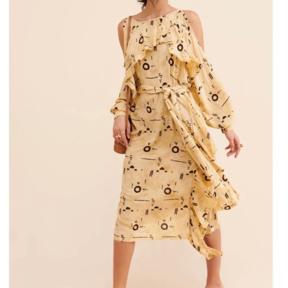 One Teaspoon • Azteca Gypsy Wrap Dress in Stone